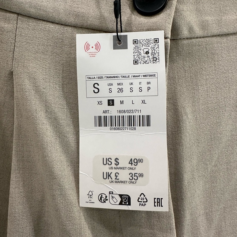 Zara Ankle Cropped Pants in Tan